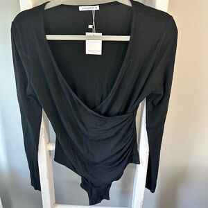 Black Ling sleeve bodysuit